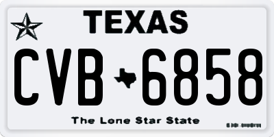 TX license plate CVB6858