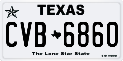 TX license plate CVB6860