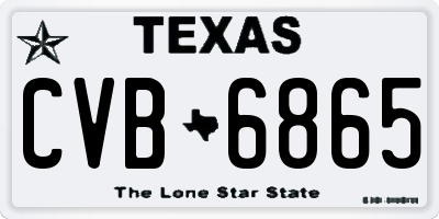 TX license plate CVB6865