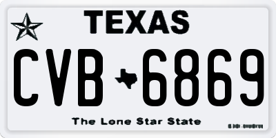 TX license plate CVB6869