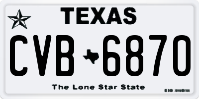 TX license plate CVB6870