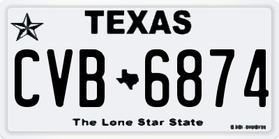 TX license plate CVB6874