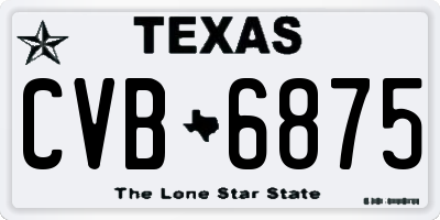 TX license plate CVB6875