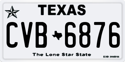 TX license plate CVB6876