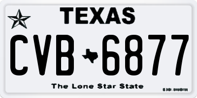 TX license plate CVB6877