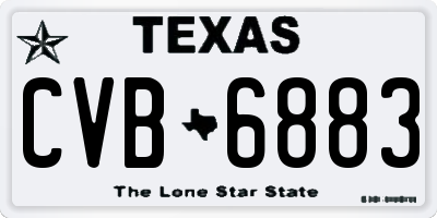 TX license plate CVB6883