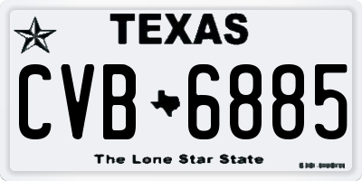TX license plate CVB6885