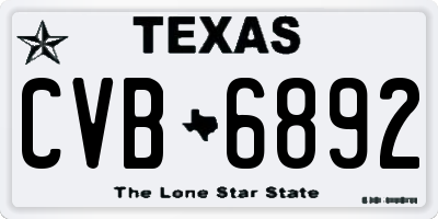 TX license plate CVB6892