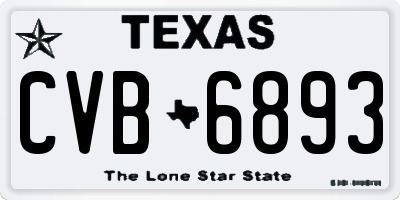 TX license plate CVB6893