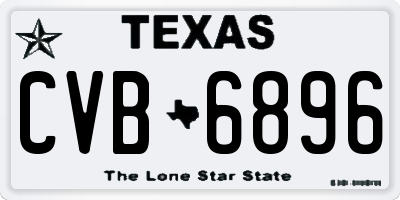 TX license plate CVB6896