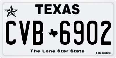 TX license plate CVB6902