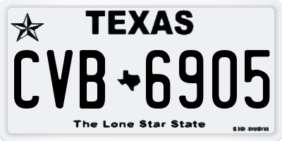TX license plate CVB6905