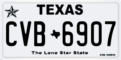 TX license plate CVB6907