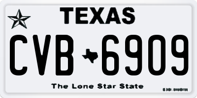 TX license plate CVB6909