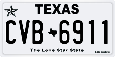 TX license plate CVB6911