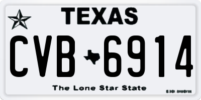 TX license plate CVB6914