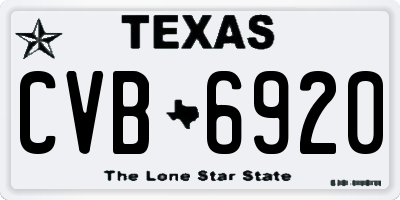 TX license plate CVB6920