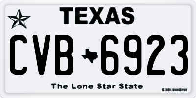 TX license plate CVB6923