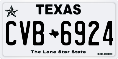 TX license plate CVB6924