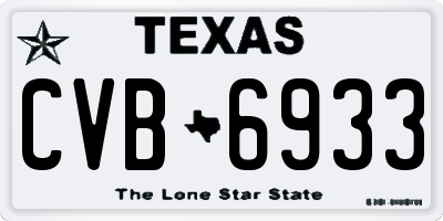 TX license plate CVB6933