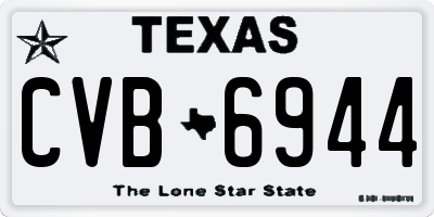 TX license plate CVB6944