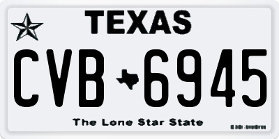 TX license plate CVB6945