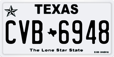 TX license plate CVB6948