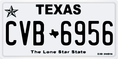 TX license plate CVB6956