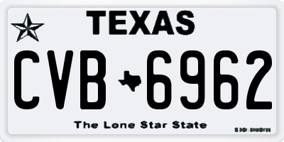 TX license plate CVB6962