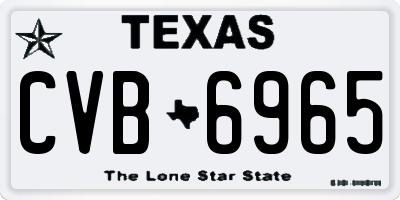 TX license plate CVB6965