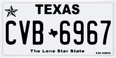 TX license plate CVB6967