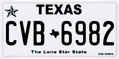 TX license plate CVB6982