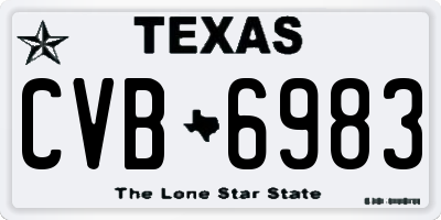 TX license plate CVB6983