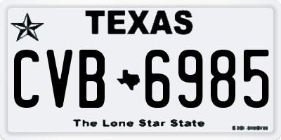 TX license plate CVB6985