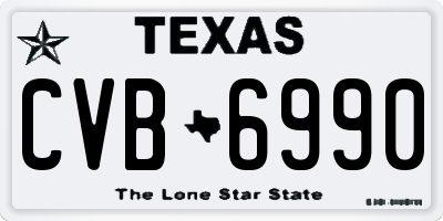TX license plate CVB6990
