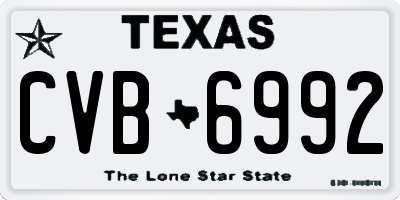 TX license plate CVB6992