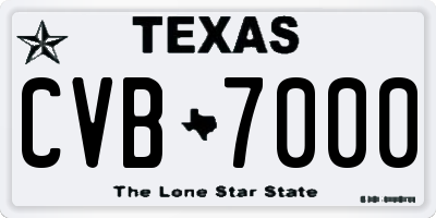 TX license plate CVB7000