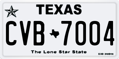 TX license plate CVB7004