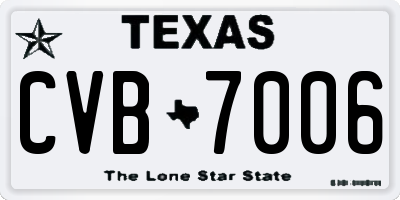 TX license plate CVB7006