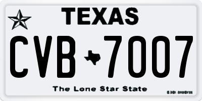 TX license plate CVB7007