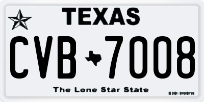 TX license plate CVB7008