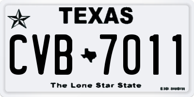 TX license plate CVB7011