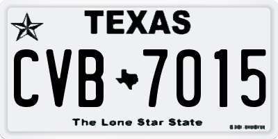 TX license plate CVB7015