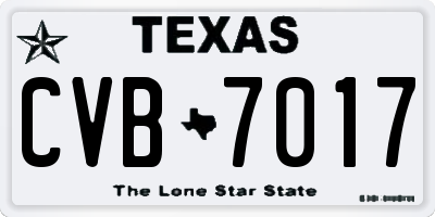 TX license plate CVB7017