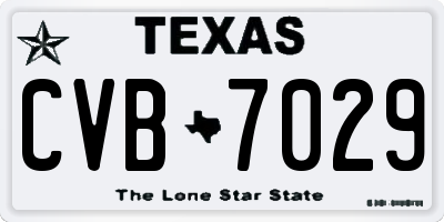 TX license plate CVB7029