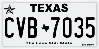TX license plate CVB7035