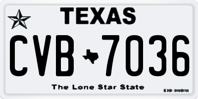 TX license plate CVB7036