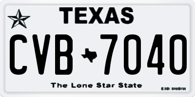 TX license plate CVB7040