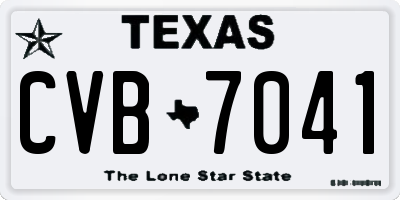 TX license plate CVB7041