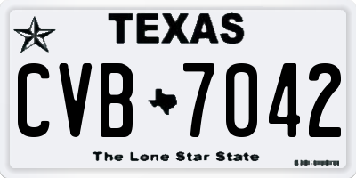 TX license plate CVB7042